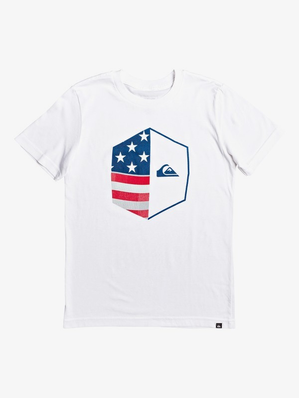 quiksilver, Boy's 8-16 Americana Tee, WHITE (wbb0) 0 Boy's 8-16 Americana Tee White AQBZT03581 Quiksilver