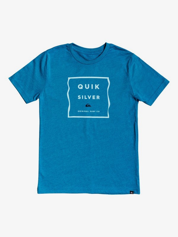 quiksilver, Boy's 8-16 Box Blur Tee, CRYSTAL TEAL HEATHER (brnh) 0 Boy's 8-16 Box Blur Tee Blue AQBZT03605 Quiksilver