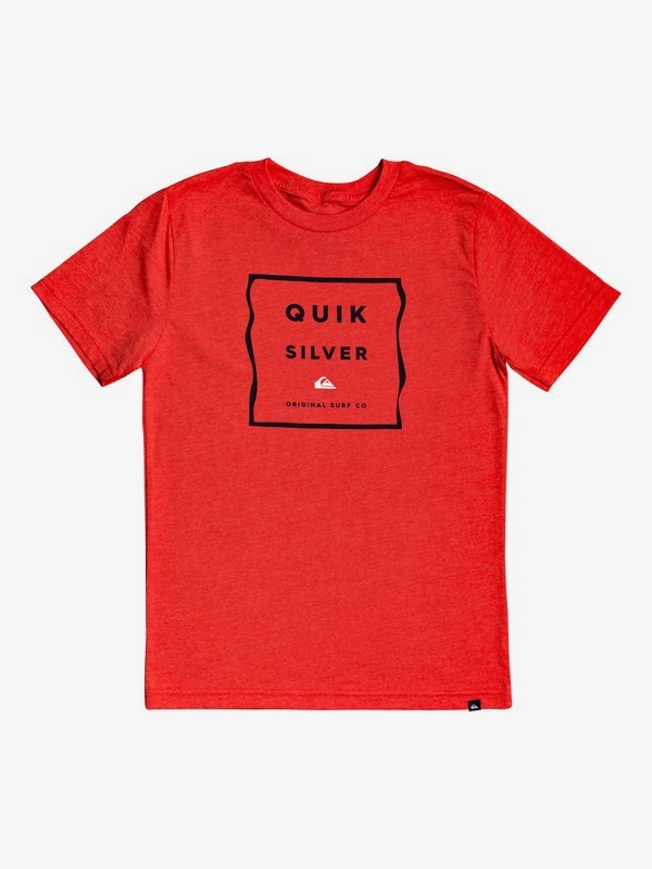 quiksilver, Boy's 8-16 Box Blur Tee, HIBISCUS HEATHER (rmzh) 0 Boy's 8-16 Box Blur Tee Red AQBZT03605 Quiksilver