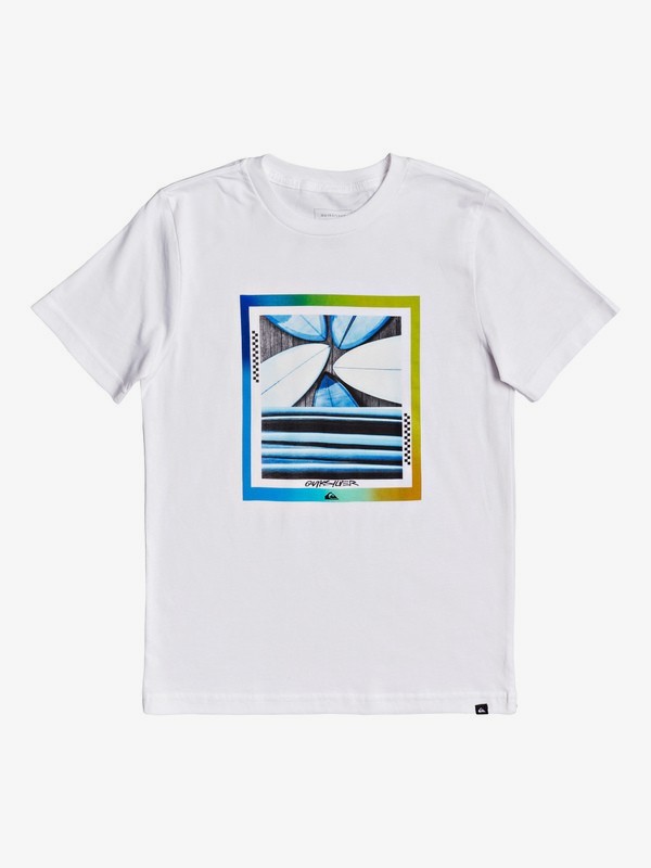 quiksilver, Boy's 8-16 Tail Fin Tee, WHITE (wbb0) 0 Boy's 8-16 Tail Fin Tee White AQBZT03613 Quiksilver
