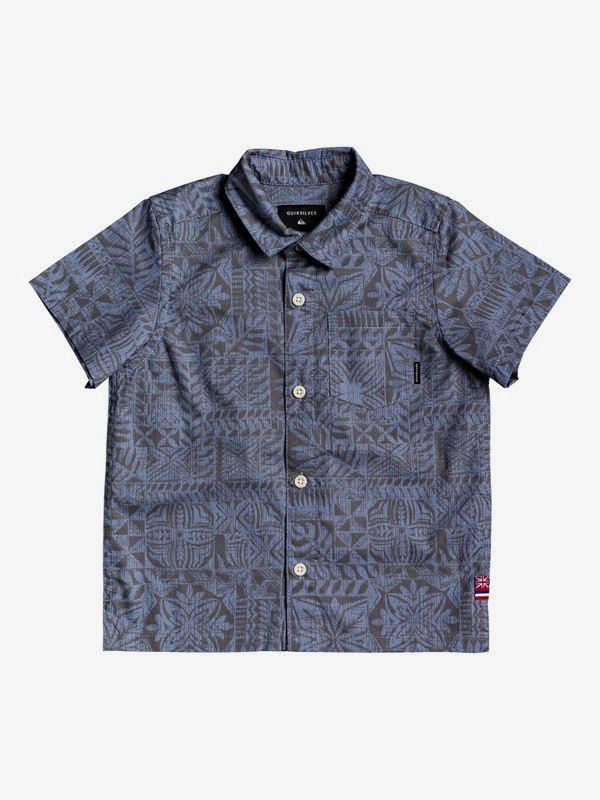 quiksilver, HI Hyper Printed Short Sleeve Shirt, HIHYPERSTONEWASH (bkj1) 0 HI Hyper Printed Short Sleeve Shirt Blue AQKWT03040 Quiksilver