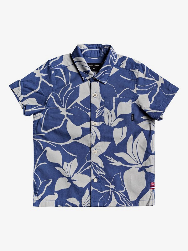 quiksilver, Boy's 2-7 HI Makala Short Sleeve Shirt, HIMAKALABIJOUBLUE (bng1) 0 Boy's 2-7 HI Makala Short Sleeve Shirt Blue AQKWT03041 Quiksilver