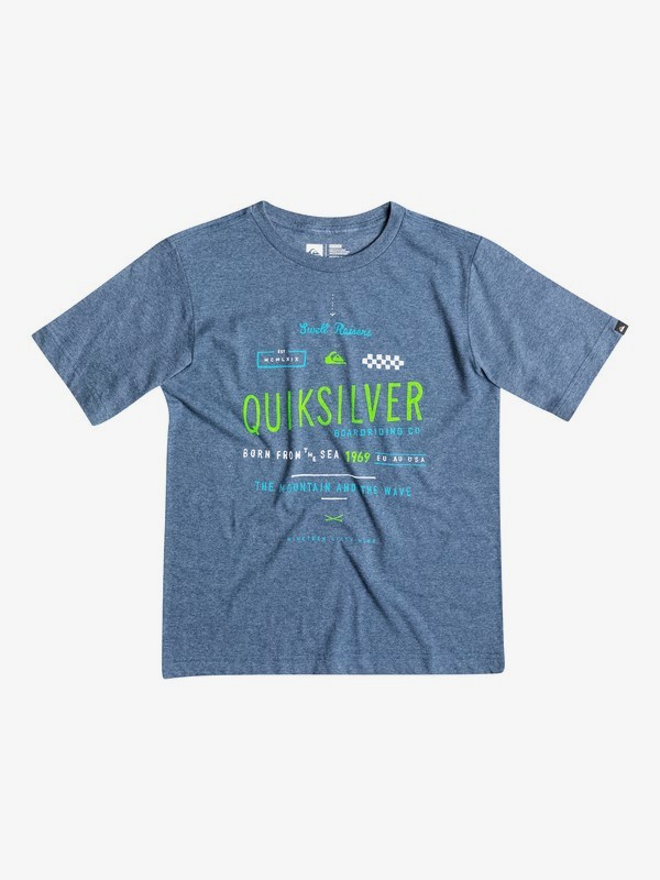 quiksilver, Moto - T-Shirt, DARK DENIM HEATHER (brqh) 0 Moto - T-Shirt AQKZT03072 Quiksilver