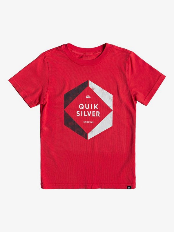 quiksilver, Boy's 2-7 Hexa Logo Tee, HIGH RISK RED (rqc0) 0 Boy's 2-7 Hexa Logo Tee Red AQKZT03427 Quiksilver