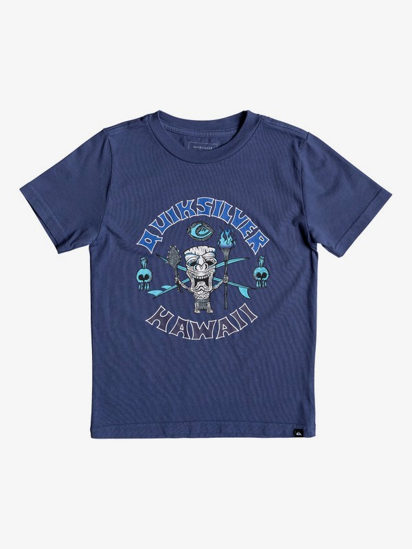 quiksilver, Boy's 2-7 Tiki Tee, MEDIEVAL BLUE (bte0) 0 Boy's 2-7 Tiki Tee Blue AQKZT03442 Quiksilver