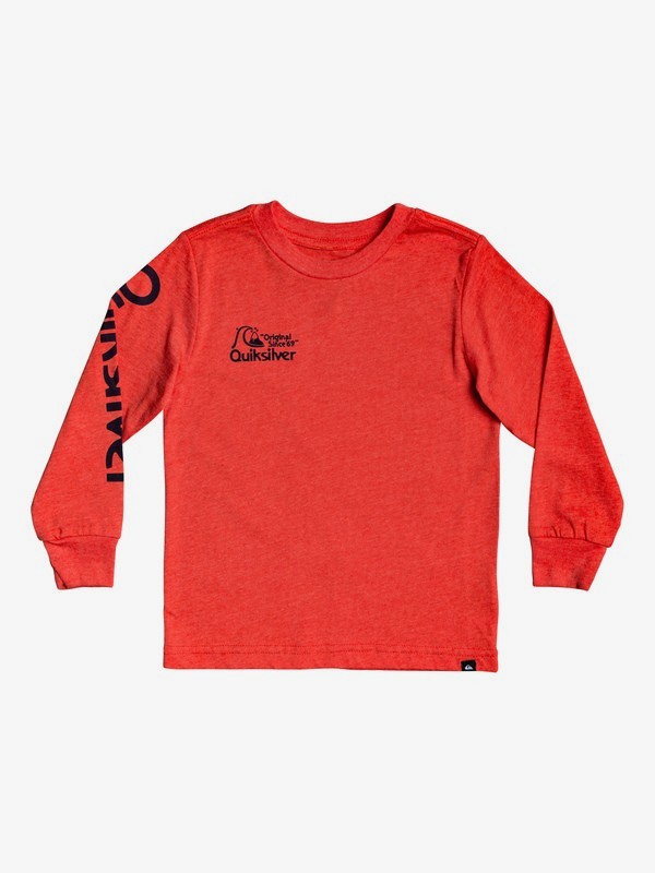 quiksilver, Boy's 2-7 Bouncing Heart Long Sleeve Tee, HIBISCUS HEATHER (rmzh) 0 Boy's 2-7 Bouncing Heart Long Sleeve Tee Red AQKZT03508 Quiksilver