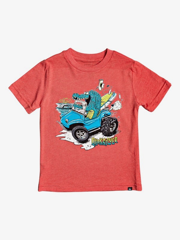 quiksilver, Boy's 2-7 Crocs N Surf Tee, HIBISCUS HEATHER (rmzh) 0 Boy's 2-7 Crocs N Surf Tee Red AQKZT03549 Quiksilver