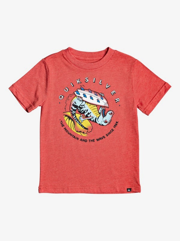 quiksilver, Boy's 2-7 Dino Surf Tee, HIBISCUS HEATHER (rmzh) 0 Boy's 2-7 Dino Surf Tee Red AQKZT03551 Quiksilver
