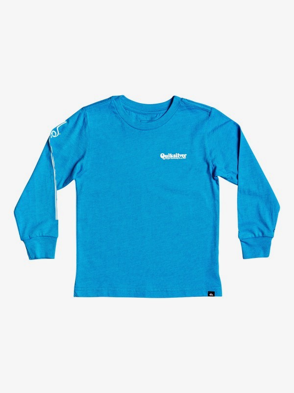 quiksilver, Boy's 2-7 Modern Script Long Sleeve Tee, PUNCH BLUE HEATHER (bnrh) 0 Boy's 2-7 Modern Script Long Sleeve Tee Blue AQKZT03554 Quiksilver