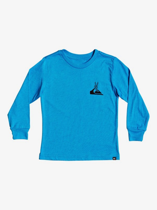 quiksilver, Boy's 2-7 Erupto Peace Long Sleeve Tee, PUNCH BLUE HEATHER (bnrh) 0 Boy's 2-7 Erupto Peace Long Sleeve Tee Blue AQKZT03555 Quiksilver