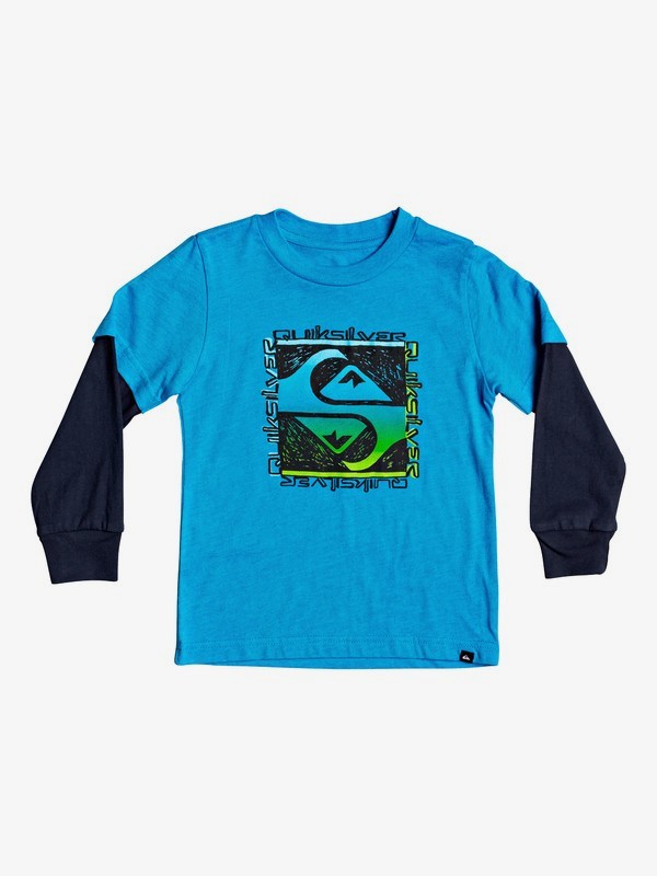 quiksilver, Boy's 2-7 Flip Out Double Sleeve Tee, PUNCH BLUE HEATHER (bnrh) 0 Boy's 2-7 Flip Out Double Sleeve Tee Blue AQKZT03557 Quiksilver