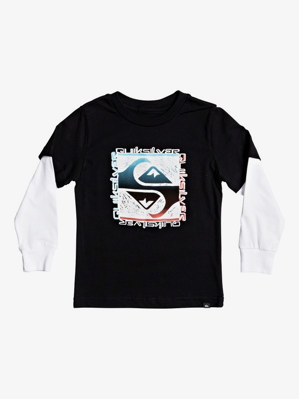 quiksilver, Boy's 2-7 Flip Out Double Sleeve Tee, BLACK (kvj0) 0 Boy's 2-7 Flip Out Double Sleeve Tee Black AQKZT03557 Quiksilver