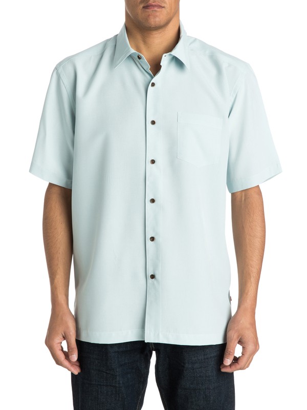 quiksilver, Waterman Cane Island Short Sleeve Shirt, STERLING BLUE (bfw0) 0 Waterman Cane Island Short Sleeve Shirt AQMWT03113 Quiksilver
