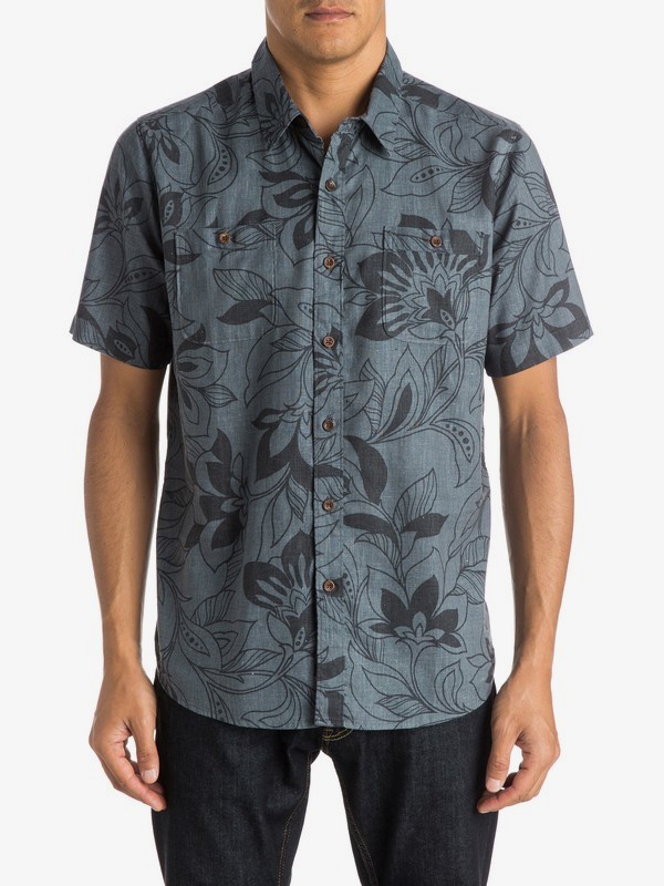 quiksilver, Waterman Abundance - Short Sleeve Shirt, CASTLEROCK (kpv0) 0 Waterman Abundance - Short Sleeve Shirt AQMWT03214 Quiksilver