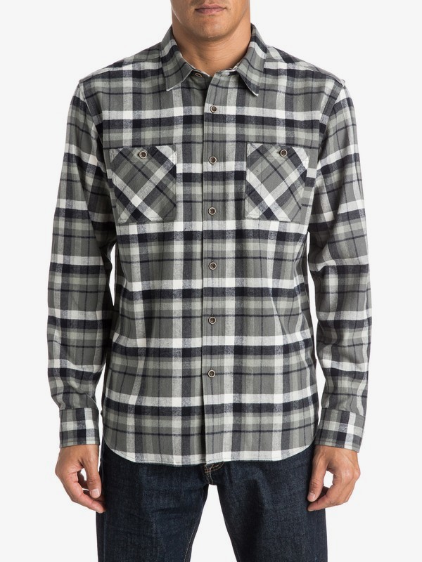 quiksilver, Waterman Red Eye Flannel Long Sleeve Shirt, GUNMETAL (gun) 0 Waterman Red Eye Flannel Long Sleeve Shirt AQMWT03248 Quiksilver