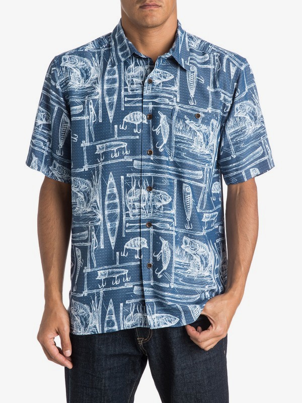 quiksilver, Waterman Depthfinder Short Sleeve Shirt, ENSIGN BLUE (brd0) 0 Waterman Depthfinder Short Sleeve Shirt AQMWT03254 Quiksilver