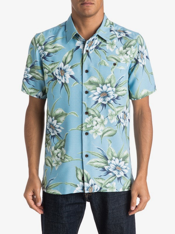 quiksilver, Waterman Kahuku Point Short Sleeve Shirt, NIAGARA (bkt0) 0 Waterman Kahuku Point Short Sleeve Shirt AQMWT03269 Quiksilver