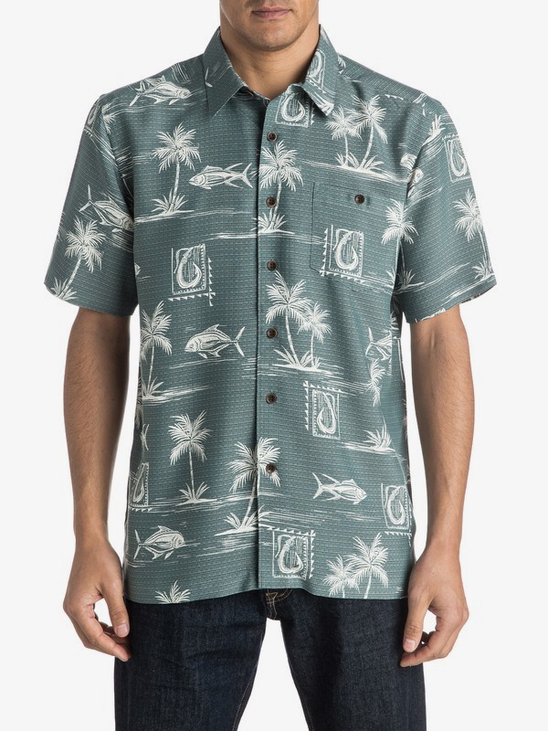 quiksilver, Waterman Makau Short Sleeve Shirt, BALSAM (gny0) 0 Waterman Makau Short Sleeve Shirt AQMWT03292 Quiksilver