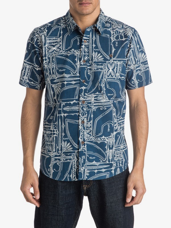 quiksilver, Waterman Finagain Short Sleeve Shirt, ENSIGN BLUE (brd0) 0 Waterman Finagain Short Sleeve Shirt AQMWT03294 Quiksilver