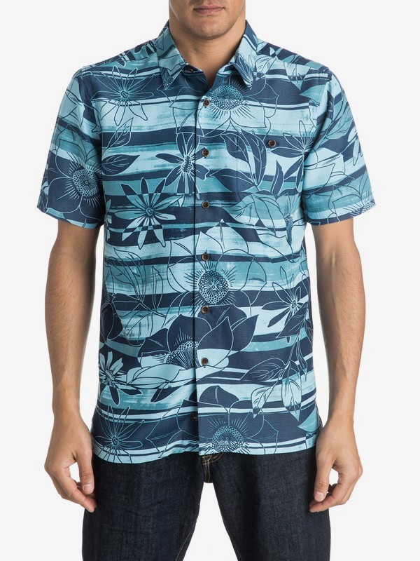 quiksilver, Waterman Cannon Beach Short Sleeve Shirt, ENSIGN BLUE (brd0) 0 Waterman Cannon Beach Short Sleeve Shirt AQMWT03296 Quiksilver