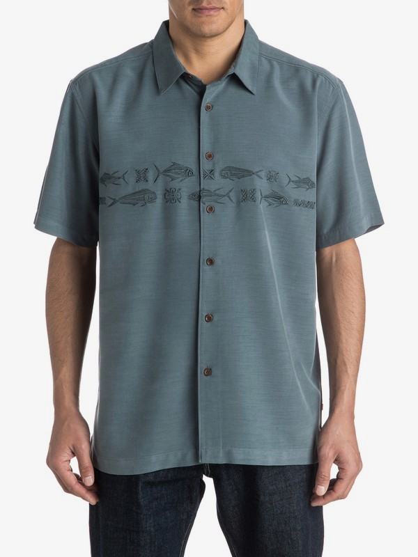 quiksilver, Waterman Migration Short Sleeve Shirt, DARK SLATE (krd0) 0 Waterman Migration Short Sleeve Shirt AQMWT03298 Quiksilver