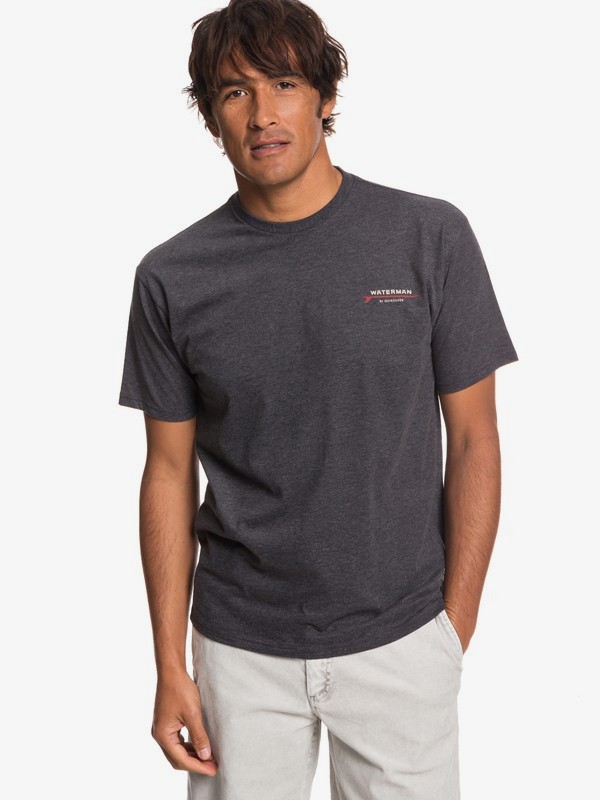 quiksilver, Waterman Adventures In Conversation Tee, CHARCOAL HEATHER (ktah) 0 Waterman Adventures In Conversation Tee Black AQMZT03343 Quiksilver