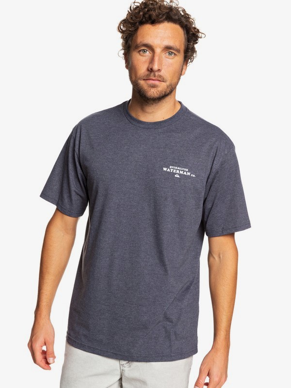quiksilver, Waterman Brotype Tee, PARISIAN NIGHT HEATHER (byph) 0 Waterman Brotype Tee Blue AQMZT03364 Quiksilver