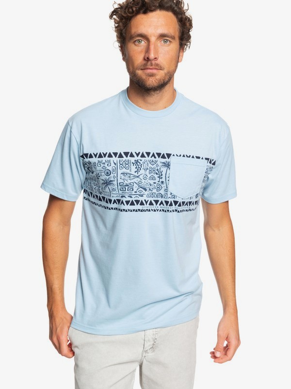 quiksilver, Waterman Coco Island Tee, CERULEAN HEATHER (bfnh) 0 Waterman Coco Island Tee Blue AQMZT03369 Quiksilver