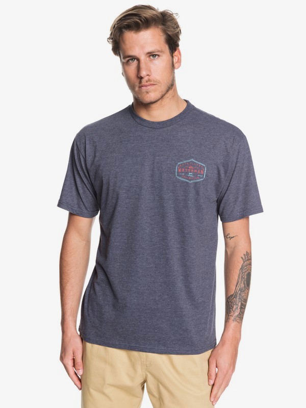 quiksilver, Waterman Anchored Mission Tee, PARISIAN NIGHT HEATHER (byph) 0 Waterman Anchored Mission Tee Blue AQMZT03380 Quiksilver