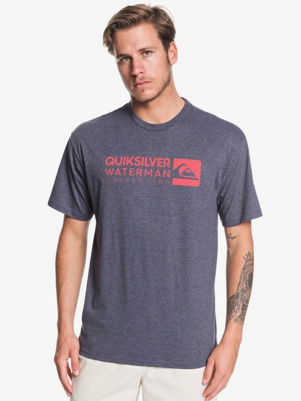 quiksilver, Waterman Staple Sandwich Tee, PARISIAN NIGHT HEATHER (byph) 0 Waterman Staple Sandwich Tee Blue AQMZT03382 Quiksilver