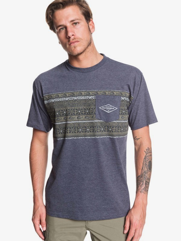 quiksilver, Waterman Vinae Bay Pocket Tee, PARISIAN NIGHT HEATHER (byph) 0 Waterman Vinae Bay Pocket Tee Blue AQMZT03388 Quiksilver