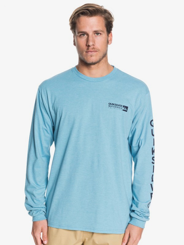 quiksilver, Waterman Staple Sandwich Long Sleeve Tee, DELPHINIUM BLUE HEATHER (bjph) 0 Waterman Staple Sandwich Long Sleeve Tee Blue AQMZT03392 Quiksilver