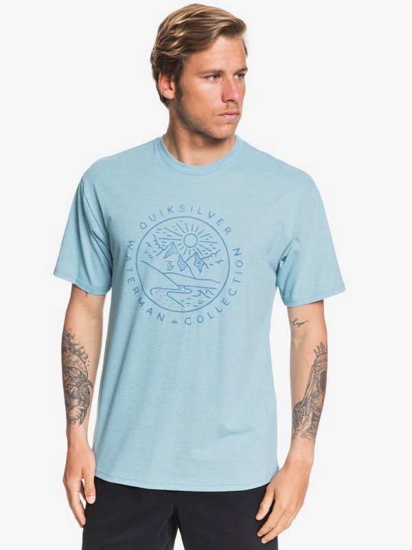 quiksilver, Waterman By The Water Tee, DELPHINIUM BLUE HEATHER (bjph) 0 Waterman By The Water Tee Blue AQMZT03423 Quiksilver