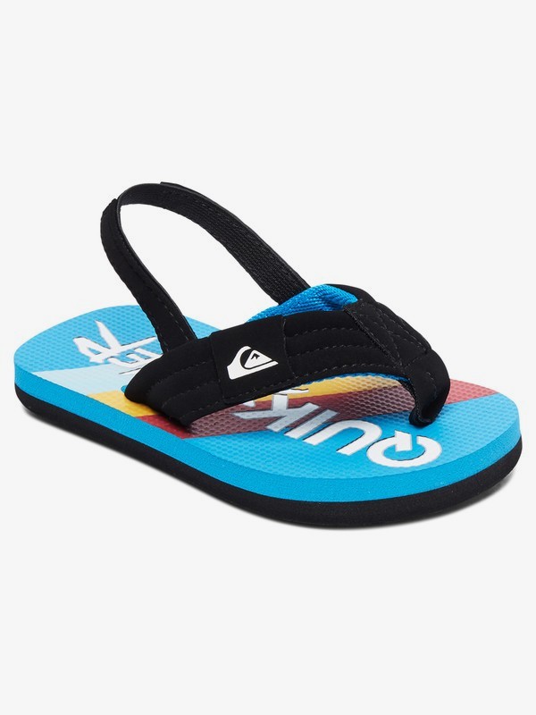 quiksilver, Boy's 2-7 Molokai Layback Sandals, BLACK/BLUE/RED (xkbr) 0 Boy's 2-7 Molokai Layback Sandals Black AQTL100056 Quiksilver