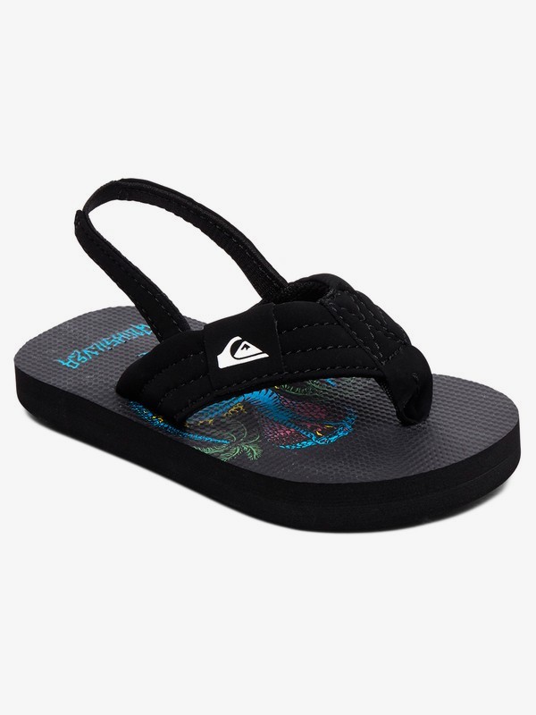 quiksilver, Boy's 2-7 Molokai Layback Backstrap Sandals, BLACK/BLACK/BLUE (xkkb) 0 Boy's 2-7 Molokai Layback Backstrap Sandals Black AQTL100059 Quiksilver