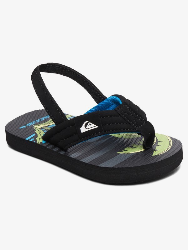 quiksilver, Boy's 2-7 Molokai Layback Backstrap Sandals, BLACK/GREY/BLACK (xksk) 0 Boy's 2-7 Molokai Layback Backstrap Sandals Black AQTL100059 Quiksilver