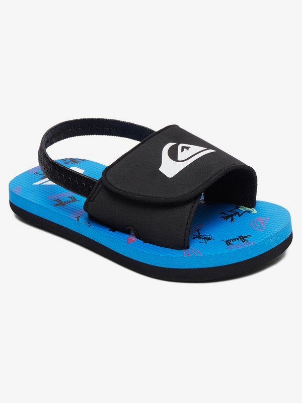 quiksilver, Сланцы для малышей Molokai Layback, BLACK/BLACK/BLUE (xkkb) 0 Сланцы для малышей Molokai Layback Черный AQTL100061 Quiksilver