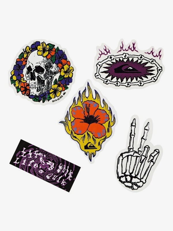 quiksilver, Originals Stickers, BLACK BLACK (kvj0) 0 Originals Stickers Black AQYAA03168 Quiksilver