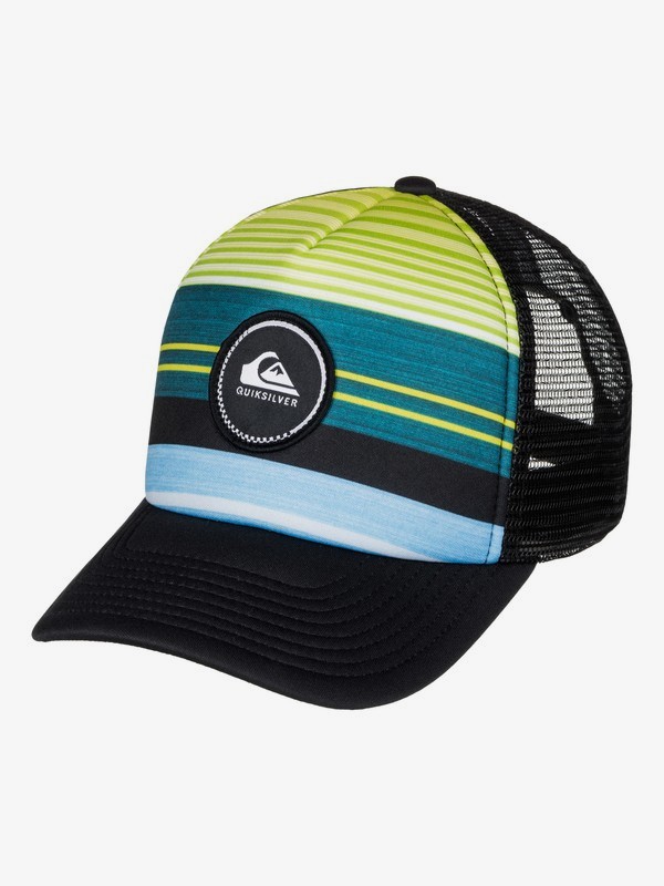 quiksilver, Striped Vee - Trucker Cap, MOROCCAN BLUE (bsg0) 0 Striped Vee - Trucker Cap AQYHA03727 Quiksilver