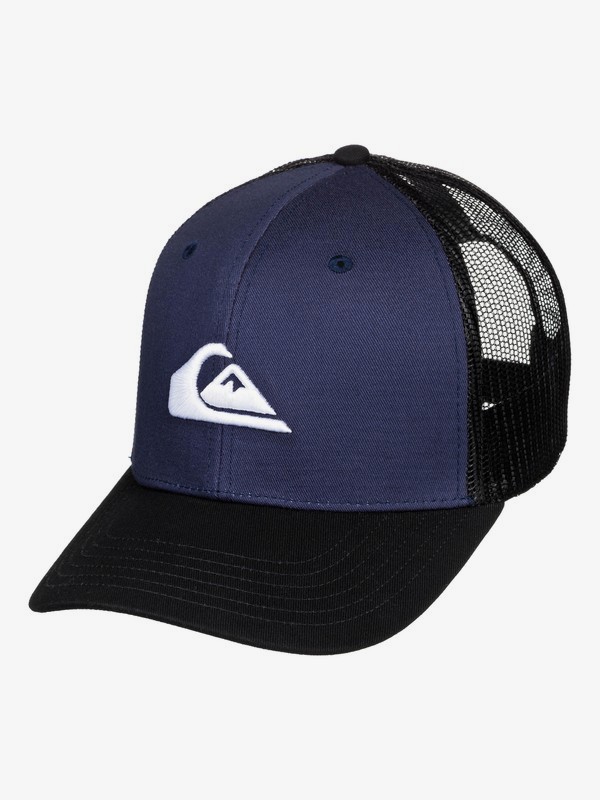 quiksilver, Grounder Trucker Hat, MOONLIT OCEAN (byk0) 0 Grounder Trucker Hat Blue AQYHA03997 Quiksilver