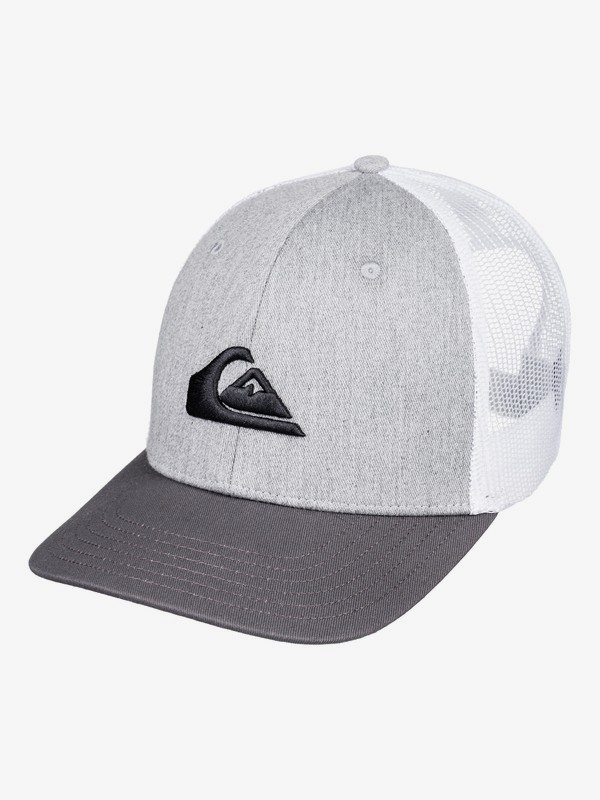 quiksilver, Grounder Trucker Hat, MEDIUM GREY HEATHER (kpvh) 0 Grounder Trucker Hat Black AQYHA03997 Quiksilver