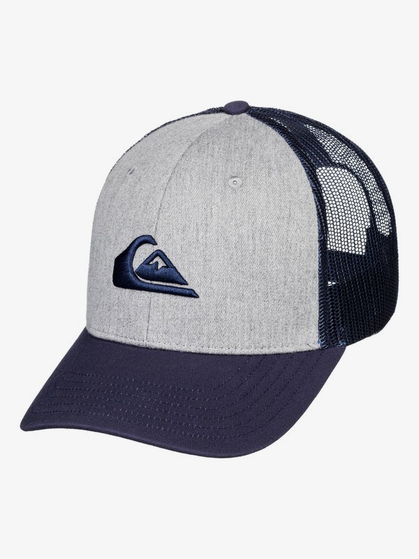 quiksilver, Grounder Trucker Hat, LIGHT GREY HEATHER (sjsh) 0 Grounder Trucker Hat Grey AQYHA03997 Quiksilver