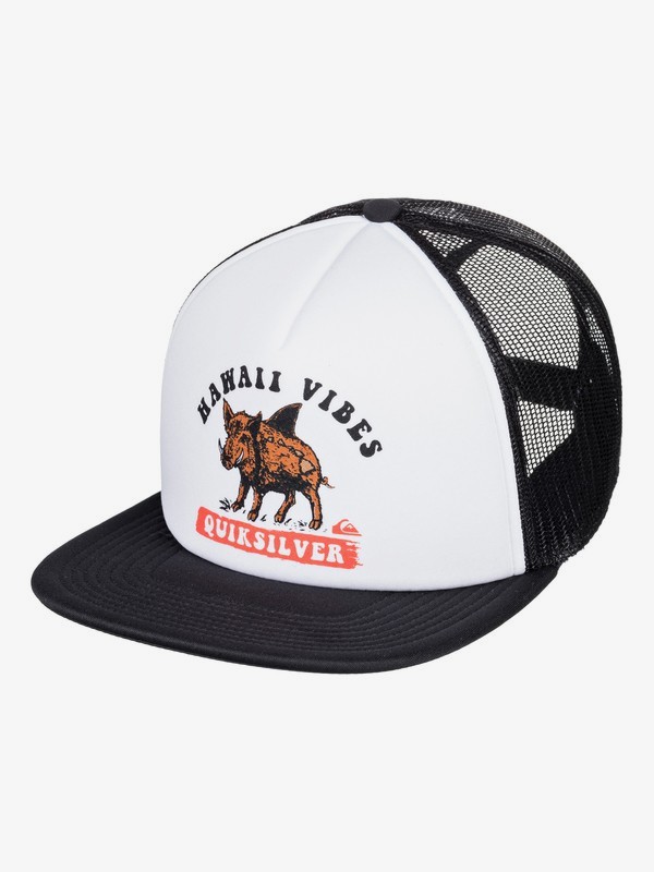 quiksilver, BOAR SHARK TRUCKER, WHITE (wbb0) 0 BOAR SHARK TRUCKER Blanco AQYHA04186 Quiksilver