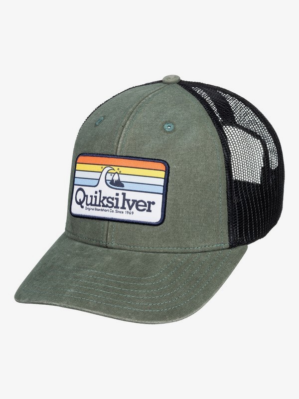 quiksilver, Clean Lines Trucker Hat, AGAVE GREEN (gzc0) 0 Clean Lines Trucker Hat Green AQYHA04505 Quiksilver