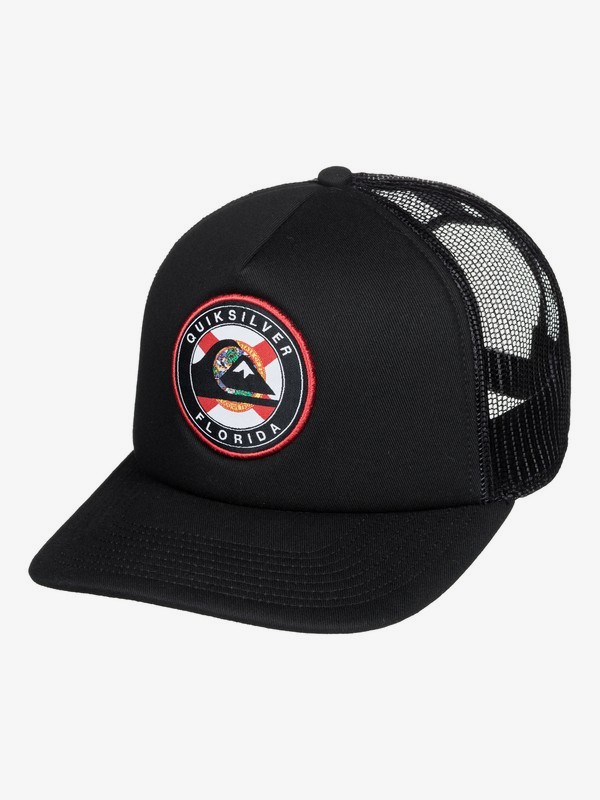 quiksilver, Destinado Trucker Hat, BLACK/FLORIDA (xkkk) 0 Destinado Trucker Hat Black AQYHA04526 Quiksilver