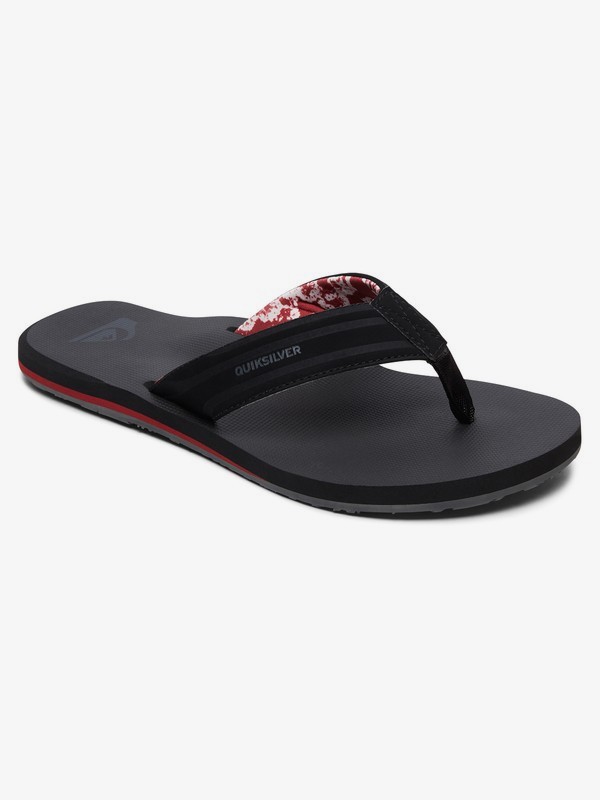 quiksilver, Island Oasis Sandals, BLACK/RED/GREY (xkrs) 0 Island Oasis Sandals Black AQYL100401 Quiksilver