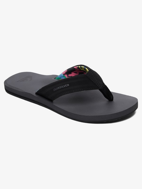 quiksilver, Island Oasis - Sandales pour Homme, BLACK/GREY/BLACK (xksk) 0 Island Oasis - Sandales pour Homme Noir AQYL100401 Quiksilver