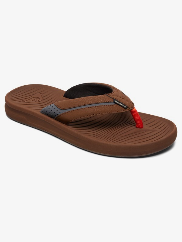 quiksilver, Travel Oasis Sandals, BROWN/BROWN/ORANGE (xccn) 0 Travel Oasis Sandals Brown AQYL100543 Quiksilver