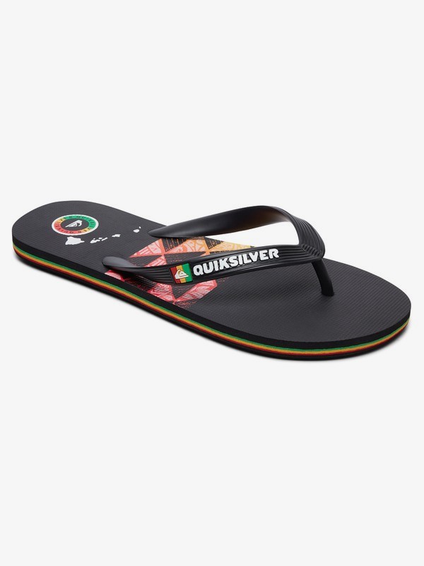 quiksilver, Molokai Highline Hawaii Flip-Flops, BLACK/BLACK/GREEN (xkkg) 0 Molokai Highline Hawaii Flip-Flops Black AQYL100765 Quiksilver