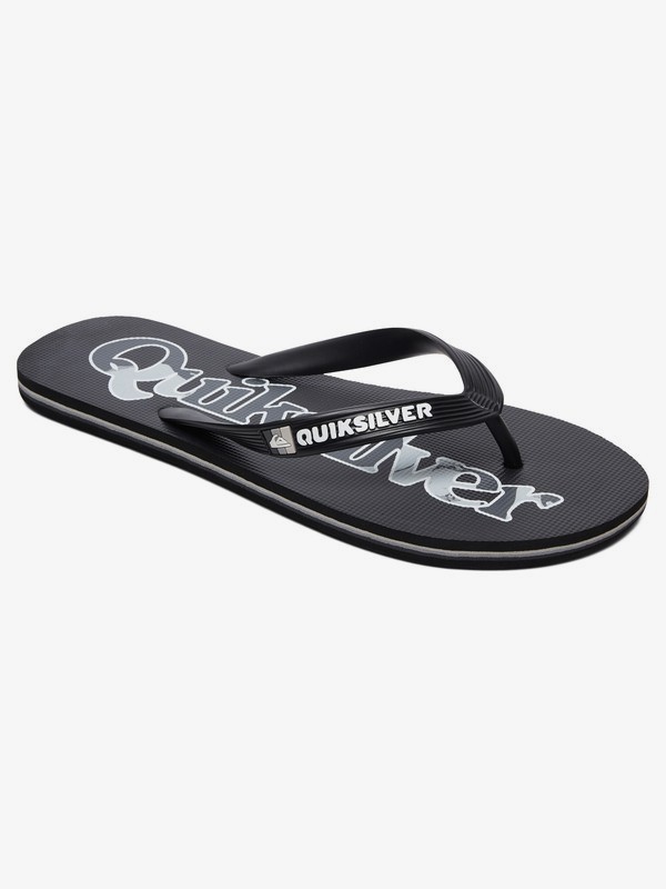 quiksilver, Molokai Wordmark Fineline Flip-Flops, BLACK/BLACK/GREY (xkks) 0 Molokai Wordmark Fineline Flip-Flops Black AQYL100810 Quiksilver
